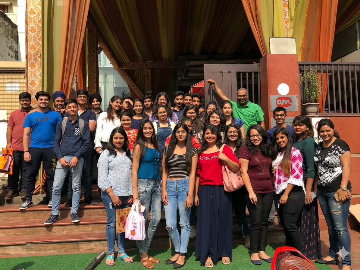 Focused students at Lotus Circle
